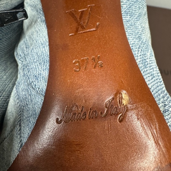 Louis Vuitton Blue and Brown Ankle Booties with Stiletto Heel - Picture 16 of 17